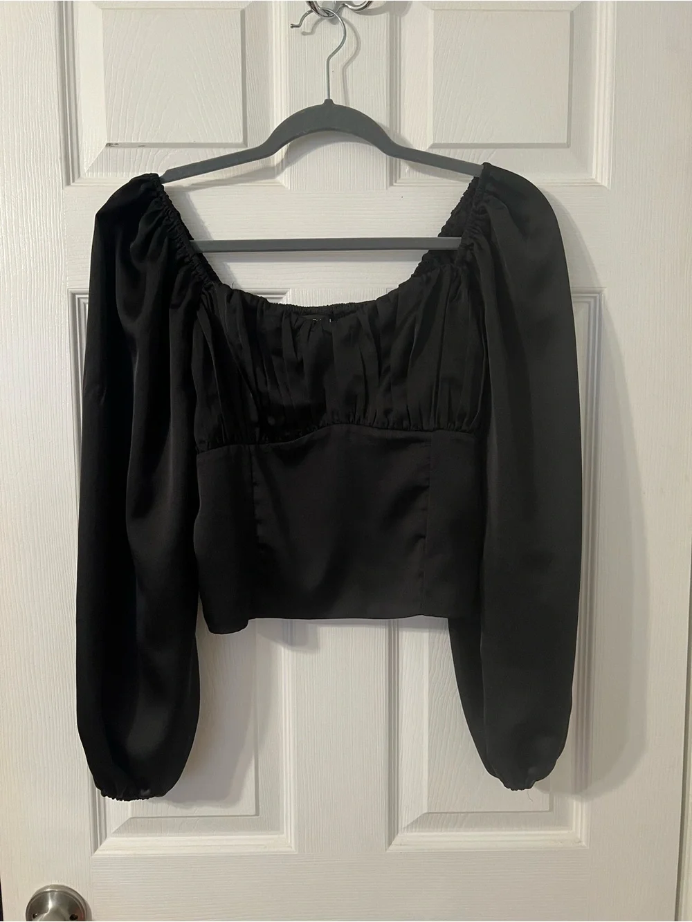 Abercrombie & Fitch Black Square Neck Blouse